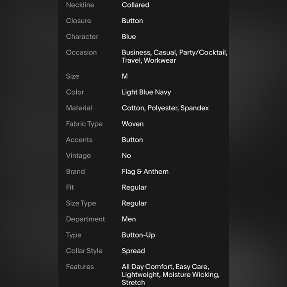 Flag & Anthem Mens Button Up Shirt Plaid Medium Adult Light Blue Navy Stretch - Picture 13 of 13